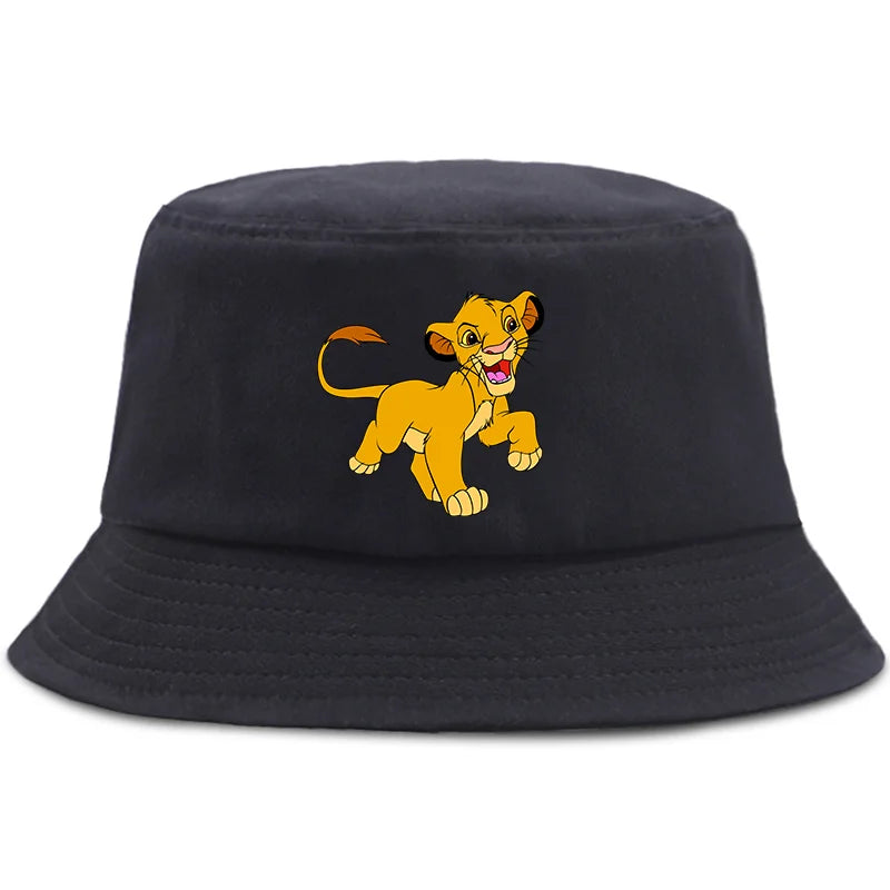 Anime The Lion King Printed Fisherman Hat Cute Cartoon Bucket Hats Autumn Summer