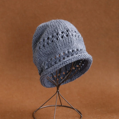 Winter Wool Knitted Beanies Cap for Women Autumn Winter Warm Slouchy Hat