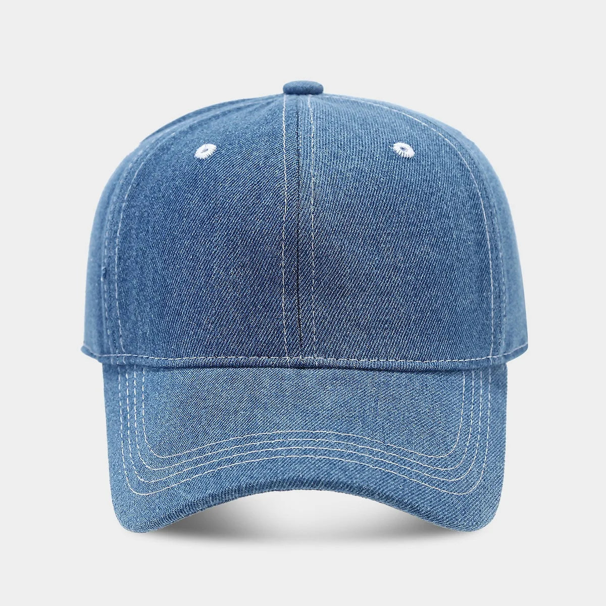 Solid Color Denim Baseball Cap For Women Korean Casual Duckbill Cap