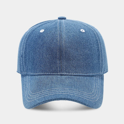 Solid Color Denim Baseball Cap For Women Korean Casual Duckbill Cap