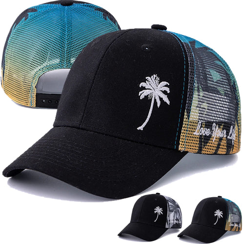 Unisex Baseball Cap Coconut Tree Pattern Outdoor Summer For Men And Women