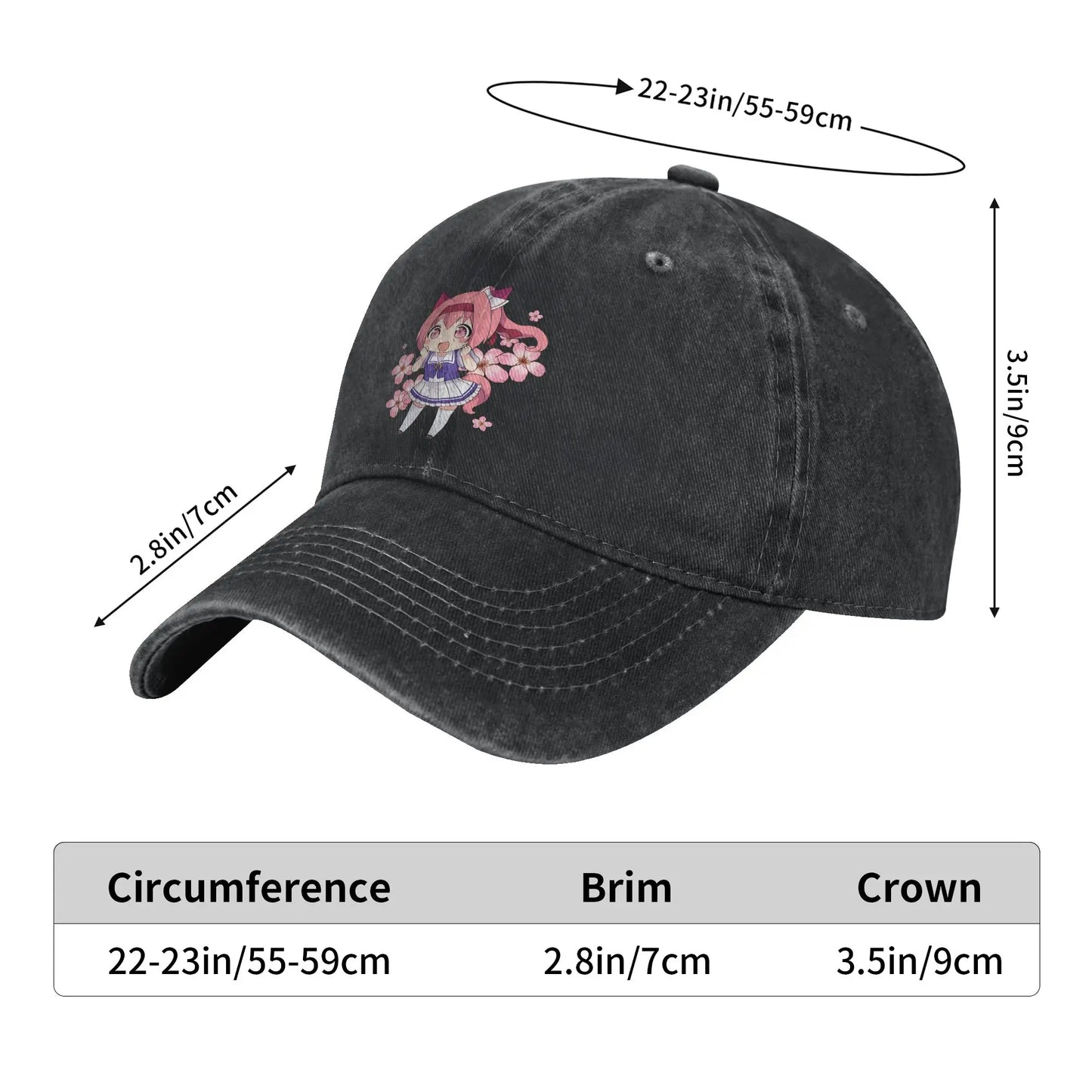 Haru Urara Chibi Anime Casual Baseball Cap
