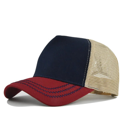 Customized Logo Hard Top 5 Panels Mesh Baseball Cap For Men Women