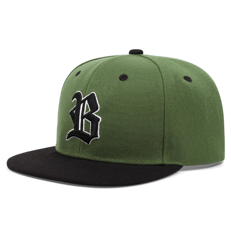 Letter B Gothic Street Skateboarding Hat Street Dance HipHop Hat Outdoor Sports Sunshade Hat Unisex