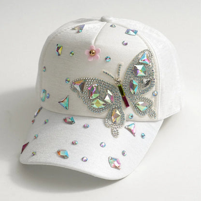 Full-Diamond Butterfly Three-Dimensional Decorative Baseball Cap