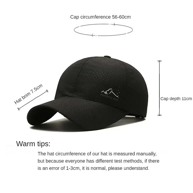 Summer Breathable Mesh Quick Drying Men Women's Baseball Cap
