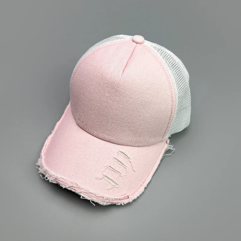 Mesh Solid Rotten Edged Baseball Hats