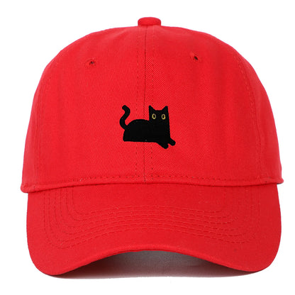 Cute Cat Embroidery Soft Top Baseball Cap Men and Women Summer