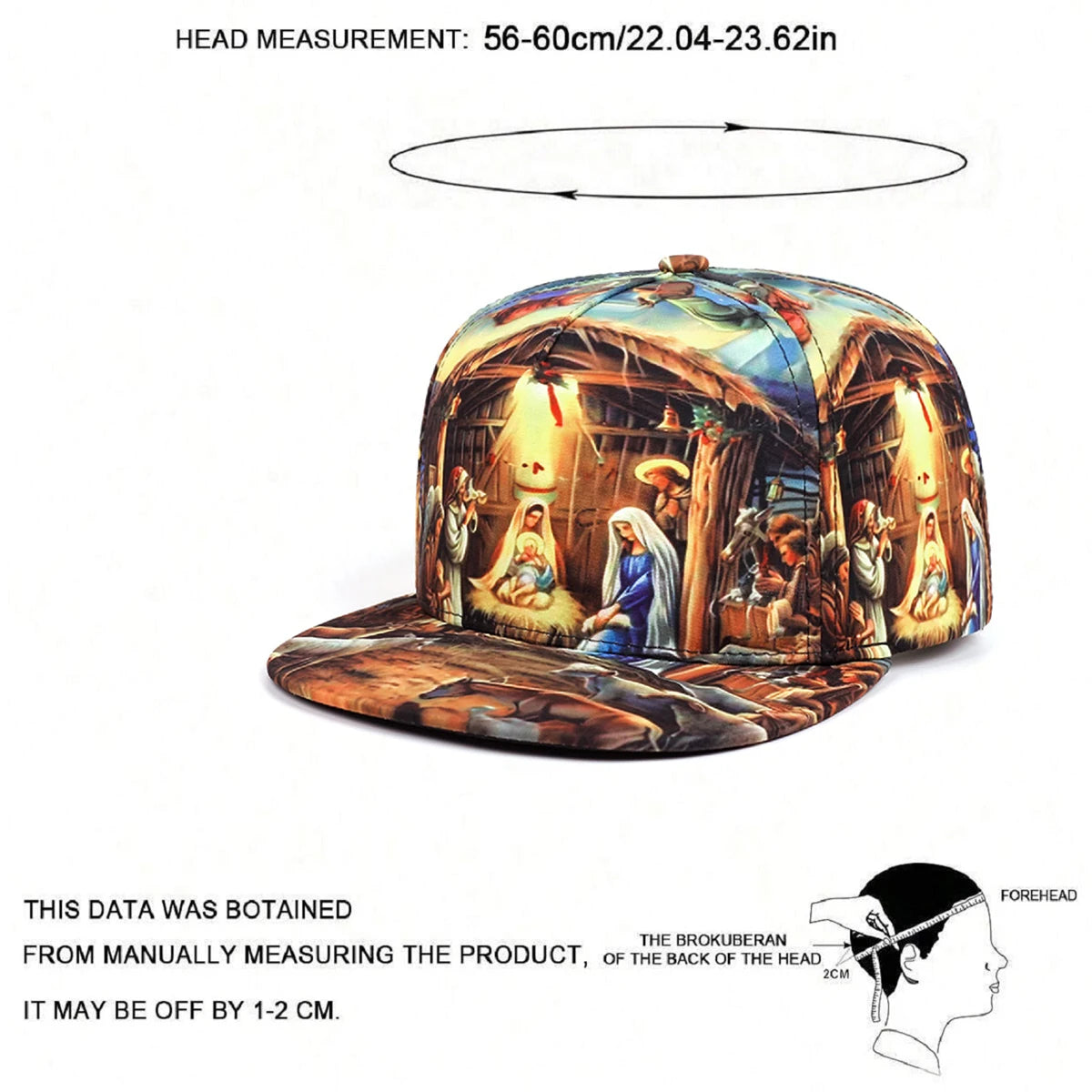 Printed Jesus Flat Edge Hat Trendy Creative Street Hip Hop Hat