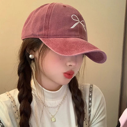 Women Y2K Korean Washed Denim Snapback Hat