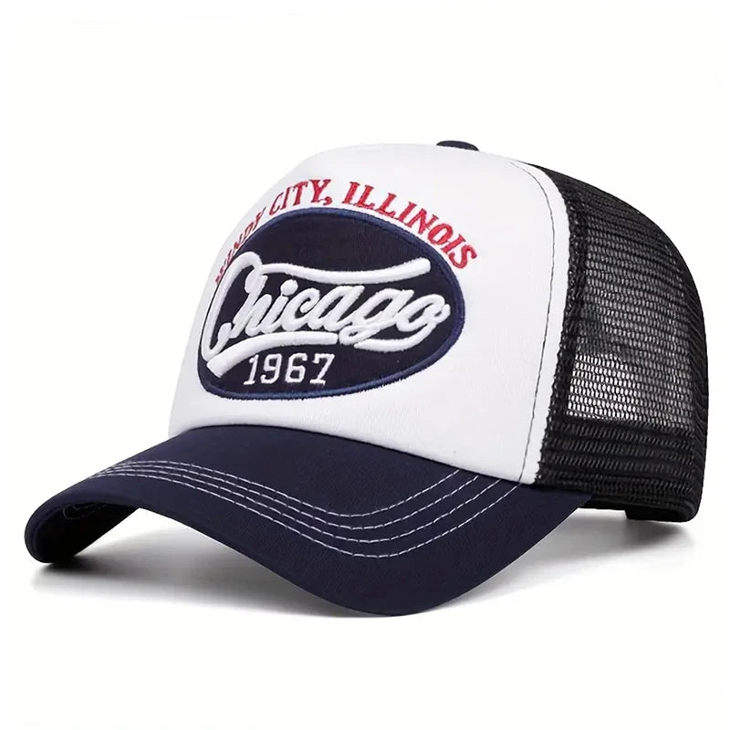 Fashion Mesh Hat Chicago 1967 Embroidered Baseball Hat Street Hip Hop