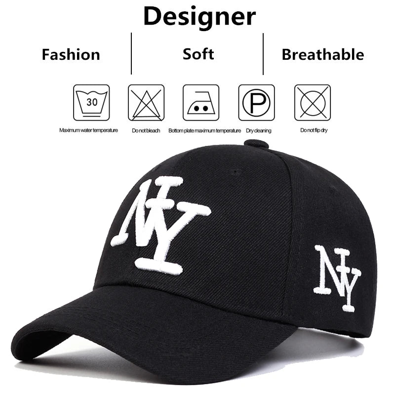 Unisex NY Letter Embroidery Baseball Caps Spring Autumn