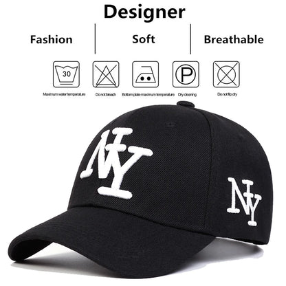 Unisex NY Letter Embroidery Baseball Caps Spring Autumn