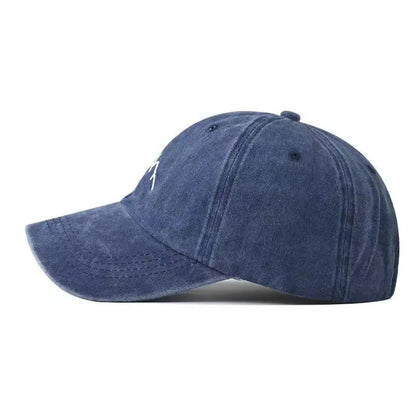 Unisex Washed Cotton Cap Mountain Embroidery Vintage Baseball Cap Men Women