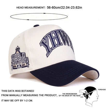 Unisex Yhwh Letter Embroidery Baseball Caps Casual Hats Spring and Autumn