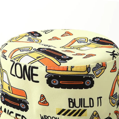 Kids' Fisherman Hat Summer Cute Cartoon Excavator Print Playful Bucket Hat