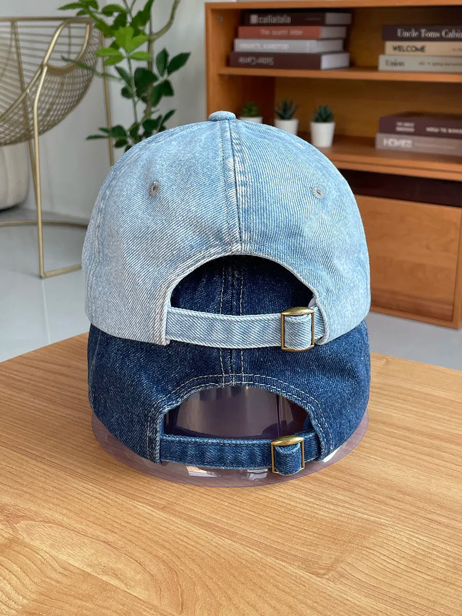 Vintage Washed Denim Baseball Cap - Men's Sports Sun Hat