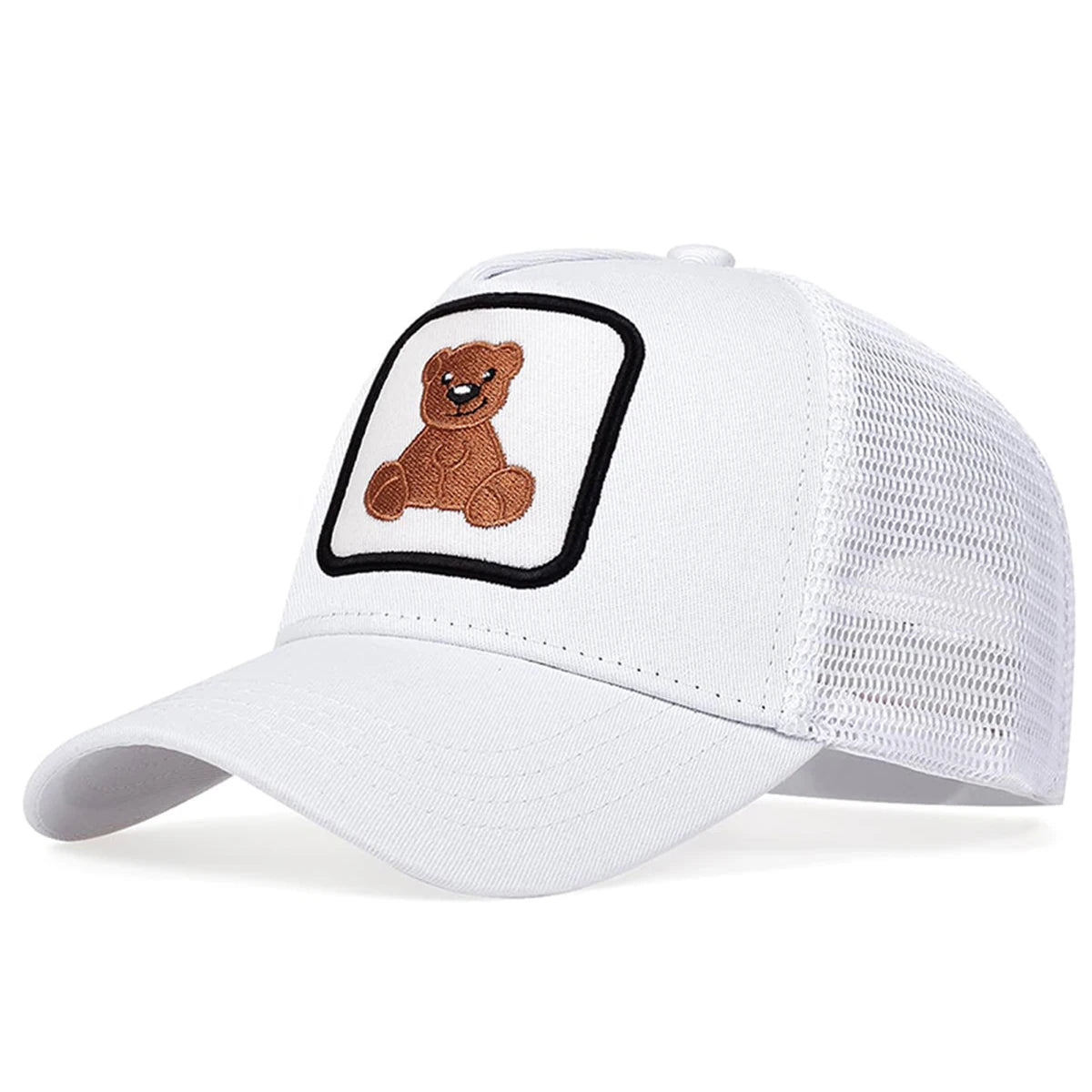 Unisex Little Bear Embroidery Baseball Net Caps Spring and Summer