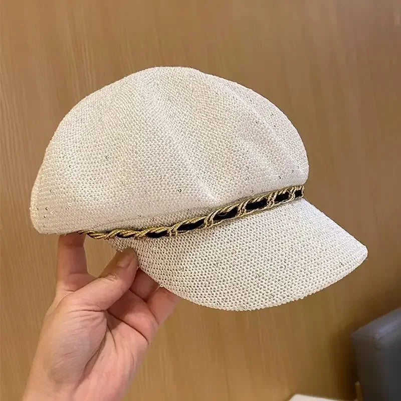 Spring Summer Korean Style Women Octagon Baseball Cap