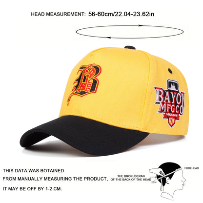 Unisex Gothic Letter B Embroidery Side Bayon Mfgco Baseball Caps Spring and Autumn