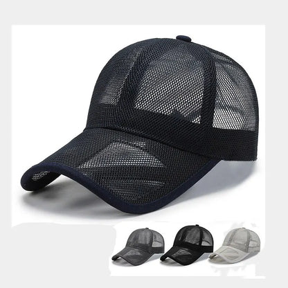 Summer Men Hat Openwork Brim Breathable Mesh Cap Outdoor Sports