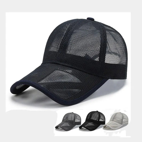 Summer Men Hat Openwork Brim Breathable Mesh Cap Outdoor Sports