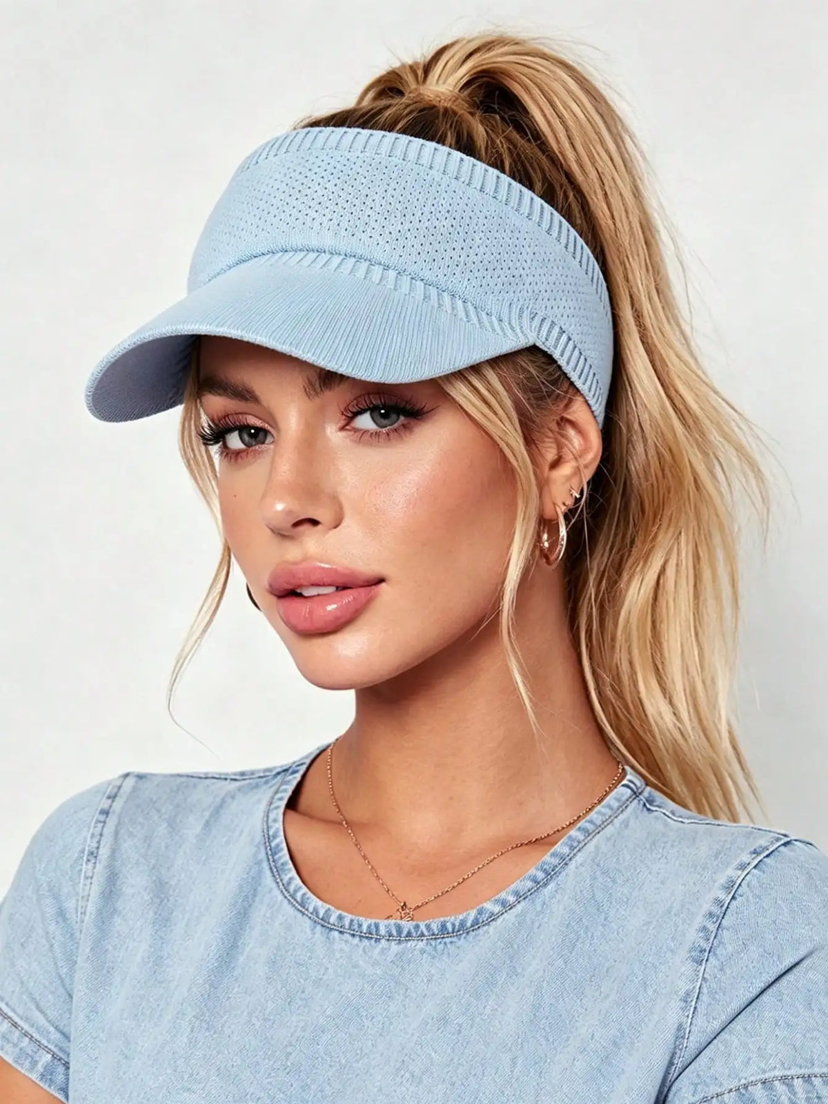 Women Summer Retro Y2K Beach Sun Hat-UV Protection Ponytail Sun Hats