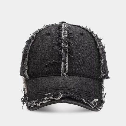 Spring Summer Denim Rough Edge Soft Top Baseball Cap