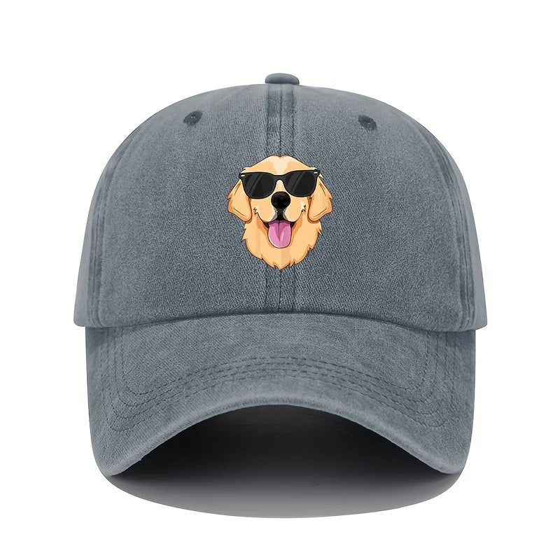 Fun Dog Print Baseball Cap with All Season Sun for Men and Women