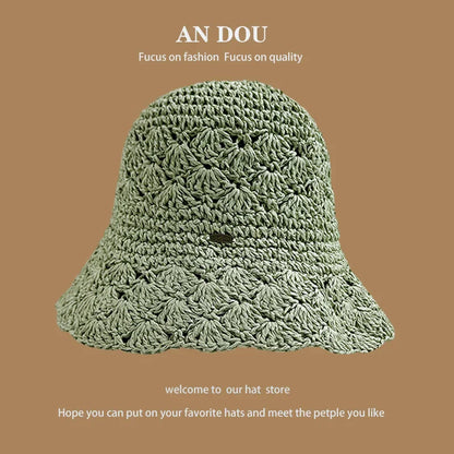 Japanese Spring/Summer Solid Color Lace Show Face Small Bucket Hat