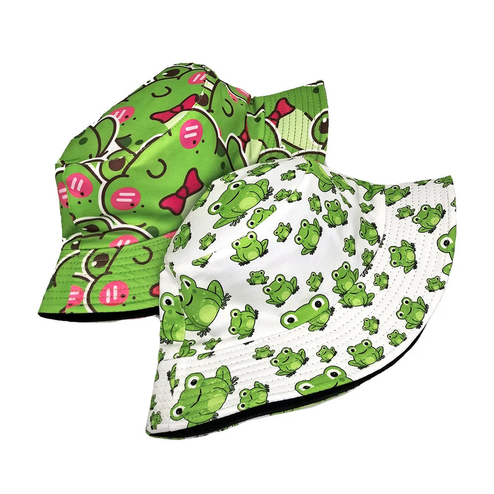 Frog Pattern Panama Hats Spring Summer Sunscreen Sun