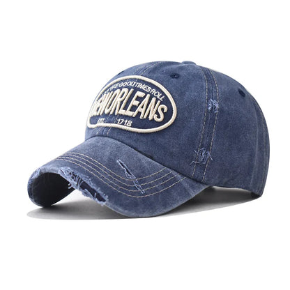 Vintage Washable Cowboy Baseball Cap Embroidery Snapback Hat