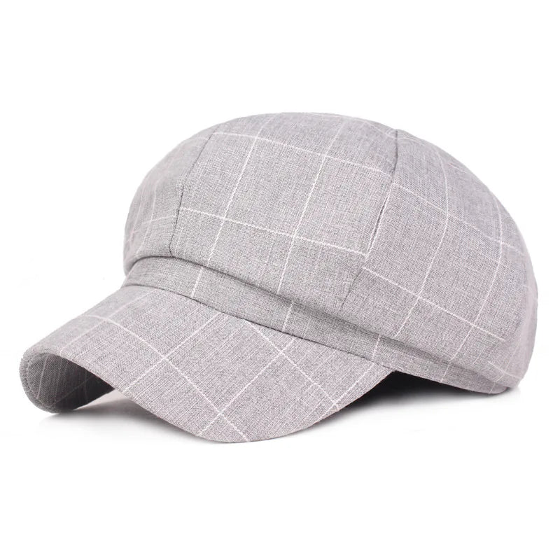 Street Style Octagonal Cap Women's Distressed Painter Cap