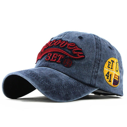 Unisex 3ET Letter Embroidery Wash Baseball Caps Spring and Autumn