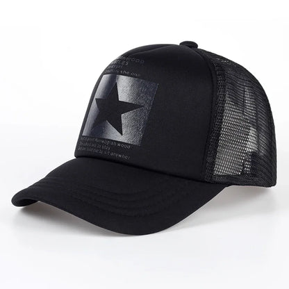 Unisfive-pointed Star Printed Baseball Cap Spring Summer Breathable Net Caps Men Women