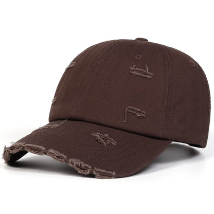 Unisex Ripped Denim Washed Baseball Caps Spring Autumn