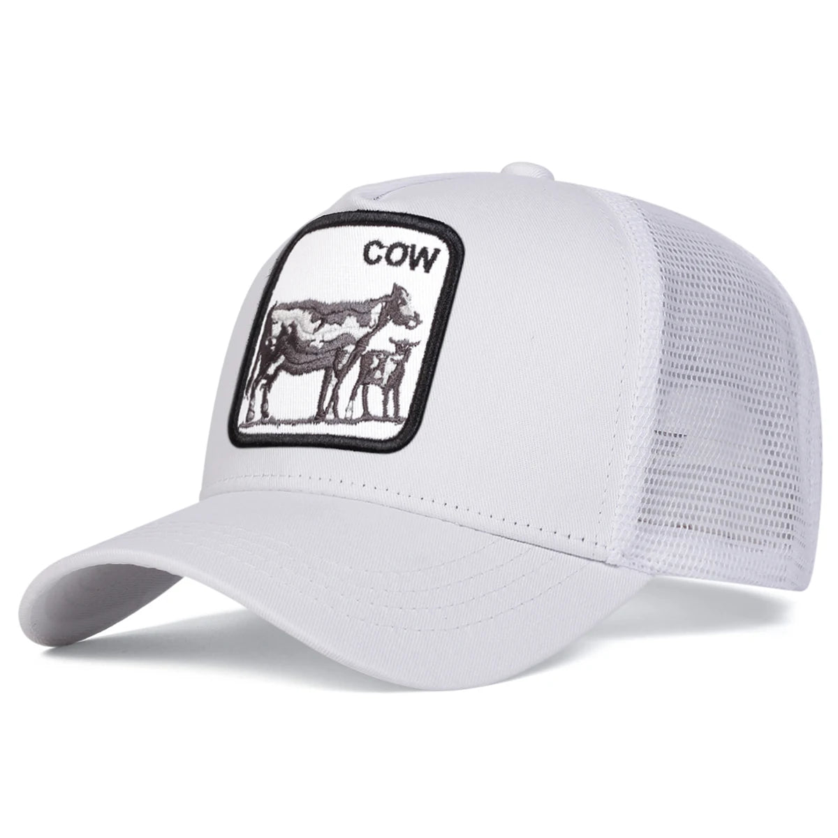 Unisex Cow Embroidery Baseball Net Caps Spring and Summer Outdoor