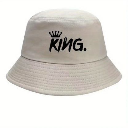 Fashion Fishing Bucket Hat - "King" Print Outdoor Sports Hat