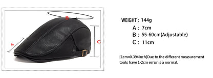 Fashion Men PU Leather Beret Autumn Winter Visor Flat Cap Thicken Warm Hat