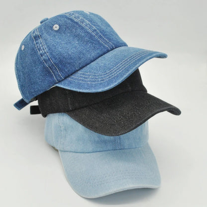 Unisex Baseball Cap Washed Denim Men Women Snapback Hat