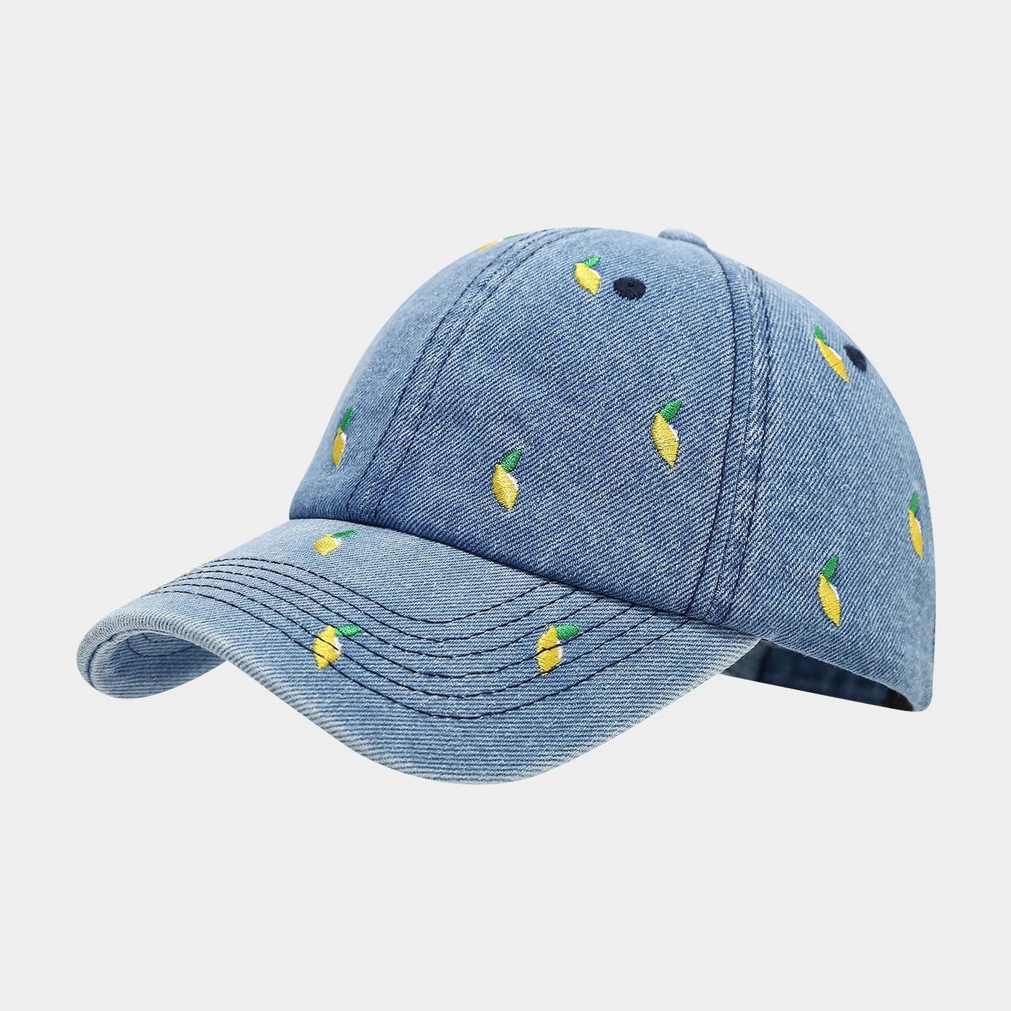 Lemon Summer Blue Denim Baseball Caps
