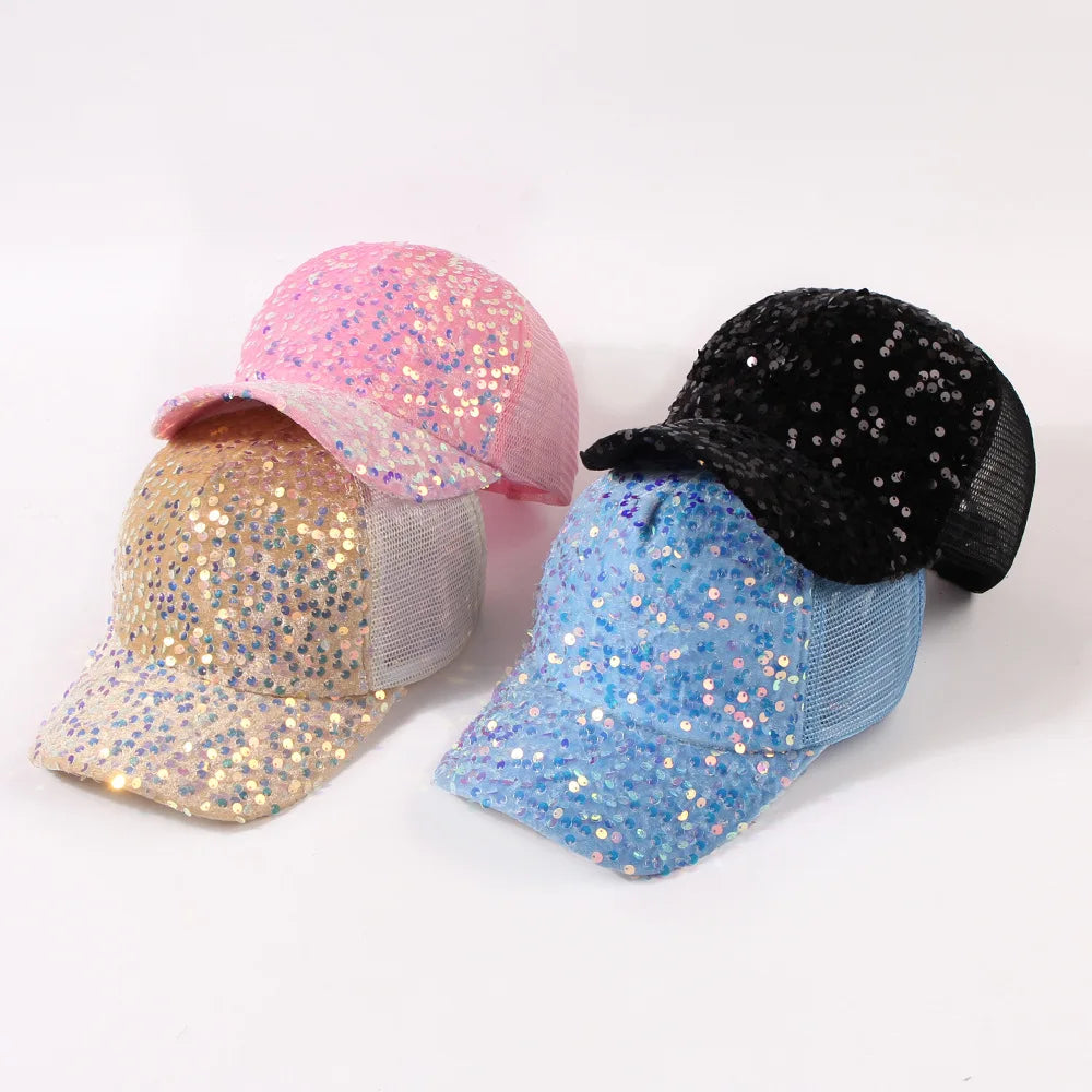 Sequin Baseball Cap Women