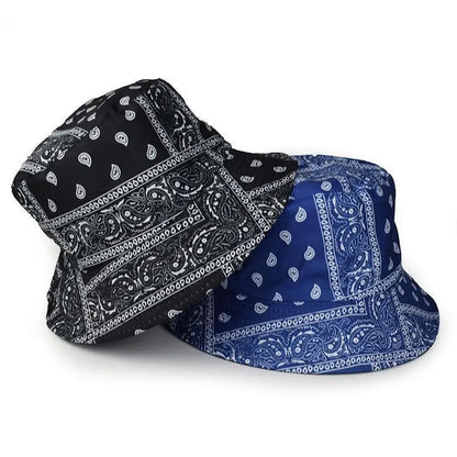 Fashion Men Fisherman Hat Summer New Paisley Design Double-sided Bucket Hat