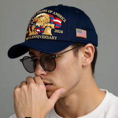 Breathable Patriotic Baseball Cap US 250th Anniversary Cap Retro Washed Versatile Patriotic Cap