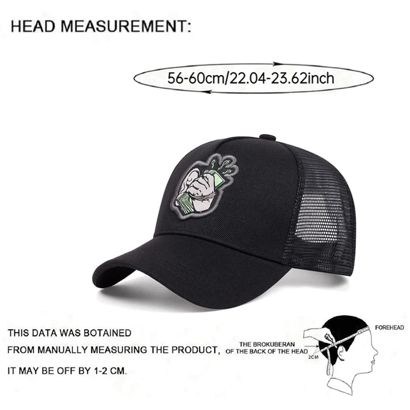 Creative Snapback Hat Handheld USD Embroidered Street Hip Hop Hat