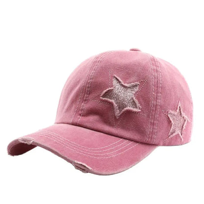 Four Seasons Cotton Star Embroidery Casquette Baseball Cap
