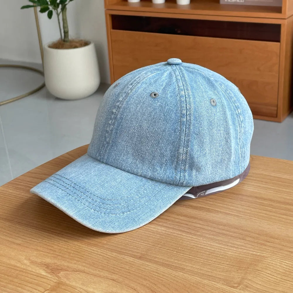 Vintage Washed Denim Baseball Cap - Men's Sports Sun Hat