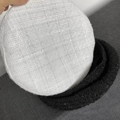Women Leopard Print Beret Flying Saucer Hat Autumn Winter Warm Knit Artist Caps