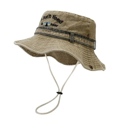 Spring Cotton Letter Embroidery Pattern Bucket Hat