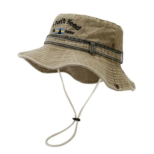Spring Cotton Letter Embroidery Pattern Bucket Hat
